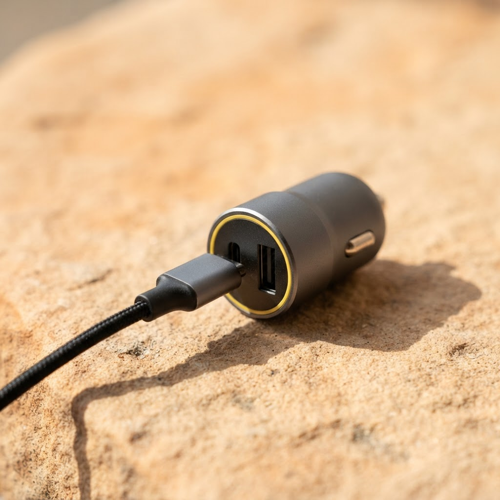 Vía Car Charger sobre arenisca